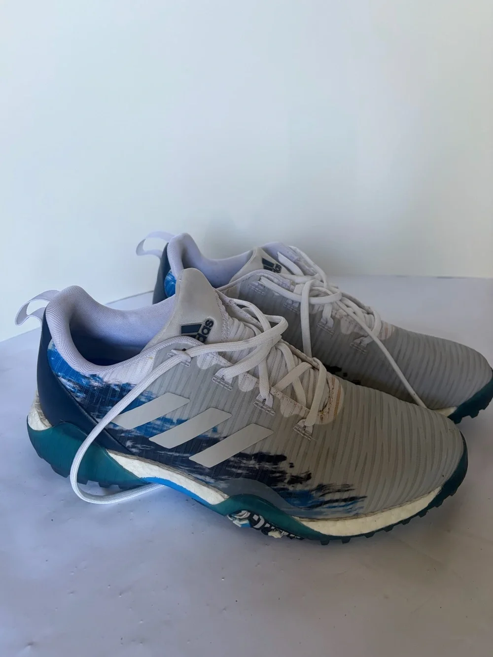 Adidas PERFORMANCE CODECHAOS GOLF SHOES Gray Blue Teal Golf Sneakers size 11.5